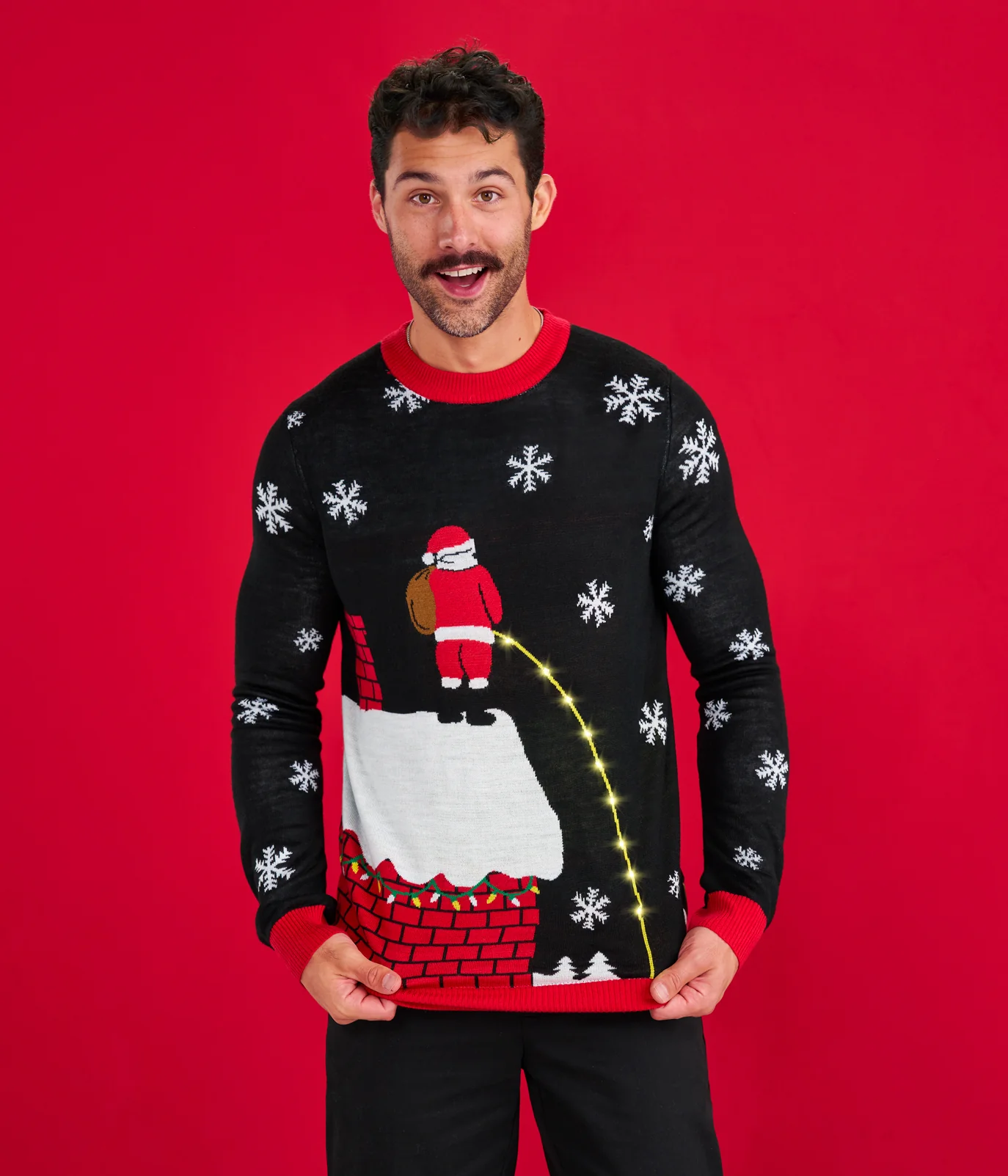 Men's Leaky Roof Light Up Ugly Christmas Sweater