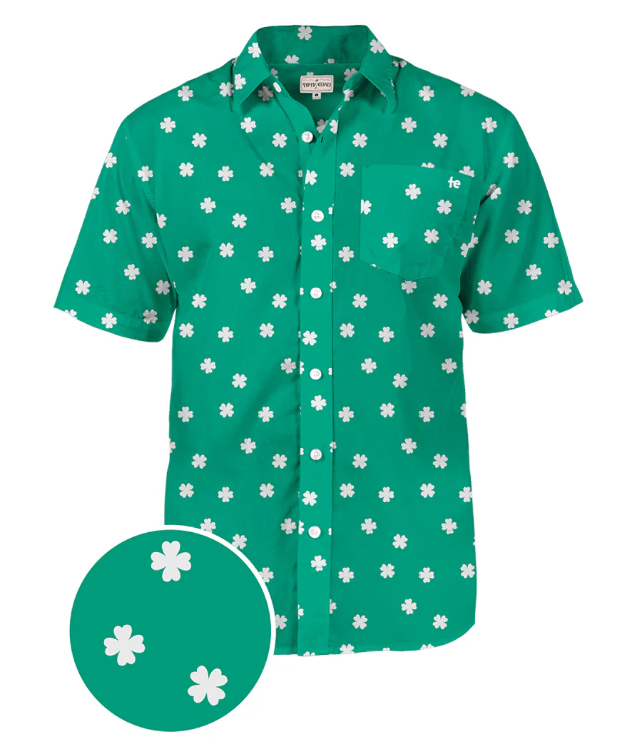Men's Green Crushin' Clovers Button Down Shirt