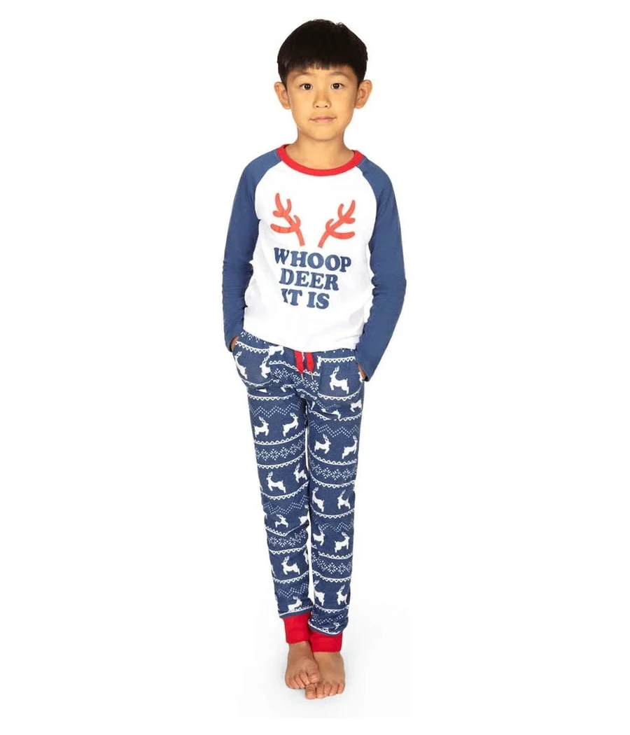 Boy's Whoop Deer It Is Crew Neck Pajama Set