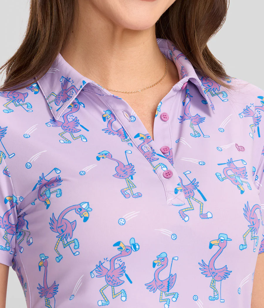 Women's Flamingo Fiasco Short-Sleeve Golf Polo