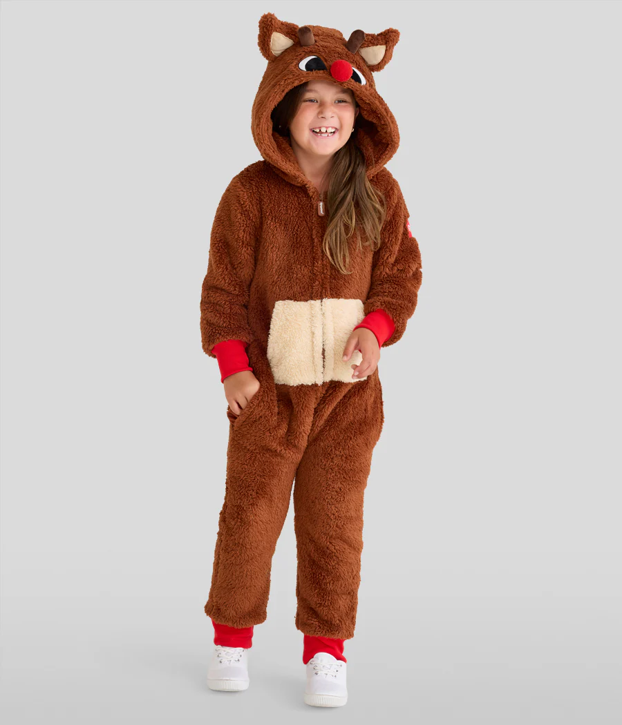 Girl's Rudolph Sherpa Jumpsuit