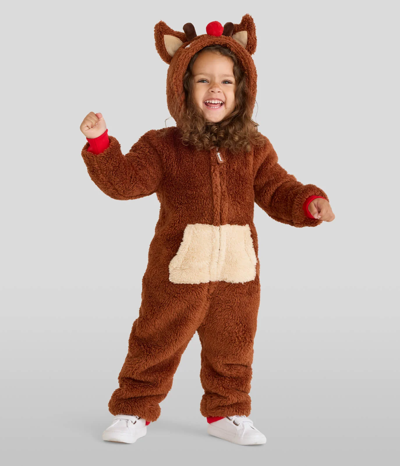 Baby Girl's Rudolph Sherpa Jumpsuit