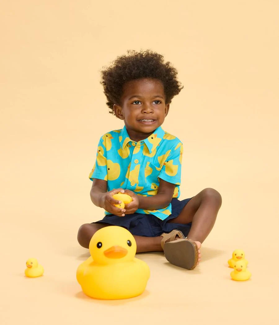 Toddler Boy's Rubber Ducky Hawaiian Shirt