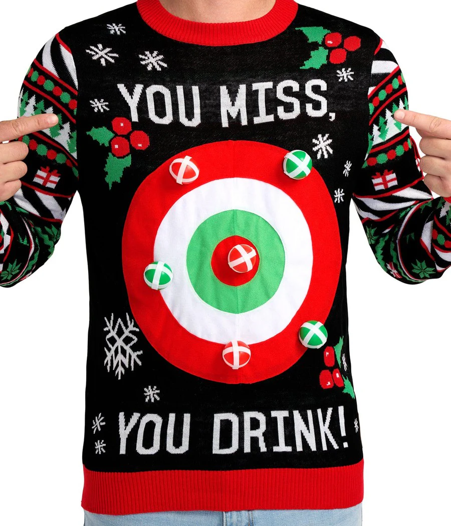 Men's Drinking Game Ugly Christmas Sweater
