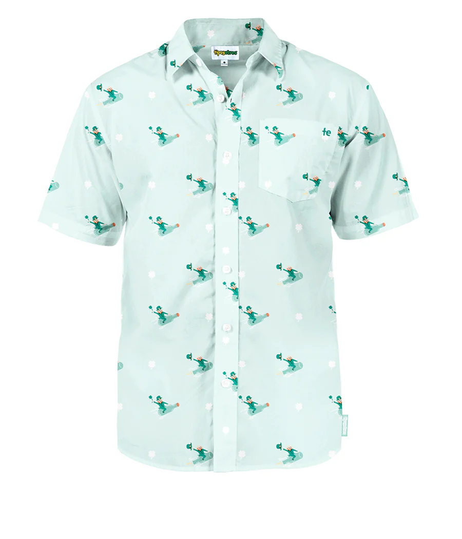 Men's Leprechaun Liftoff Button Down Shirt