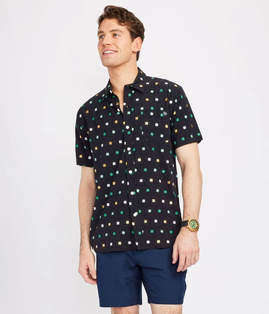 Men's Gold Foil Button Down Shirt