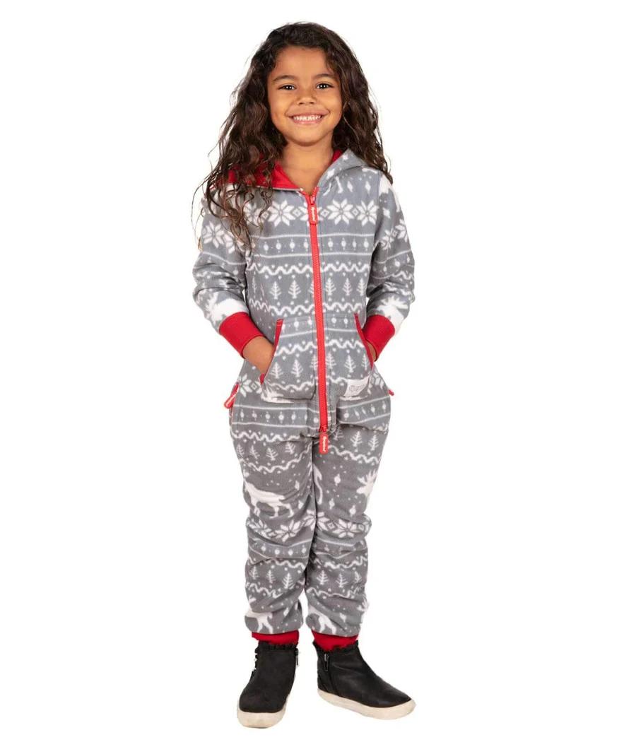 Girl's Grey Moose Jumpsuit