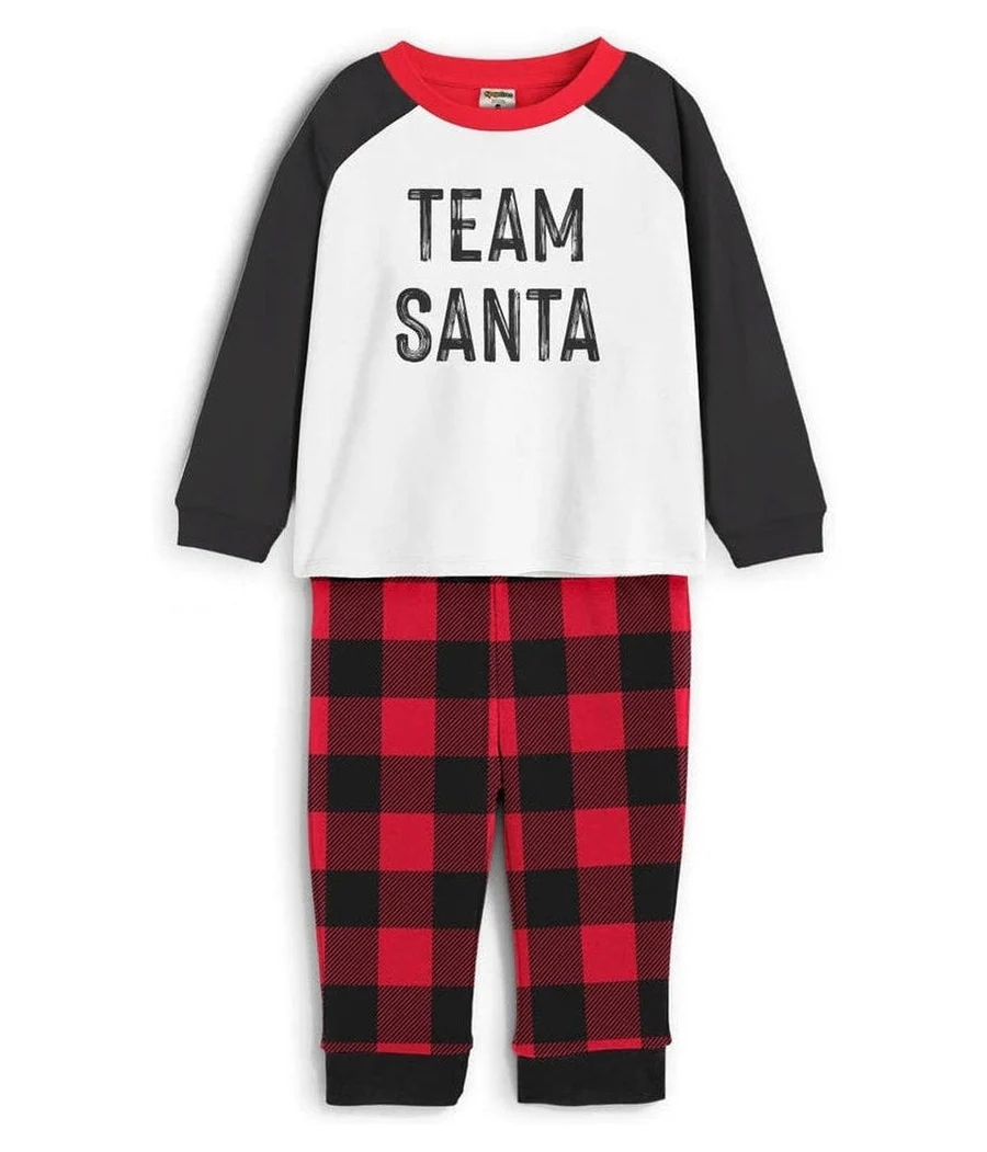 Toddler Girl's Team Santa Crew Neck Pajama Set