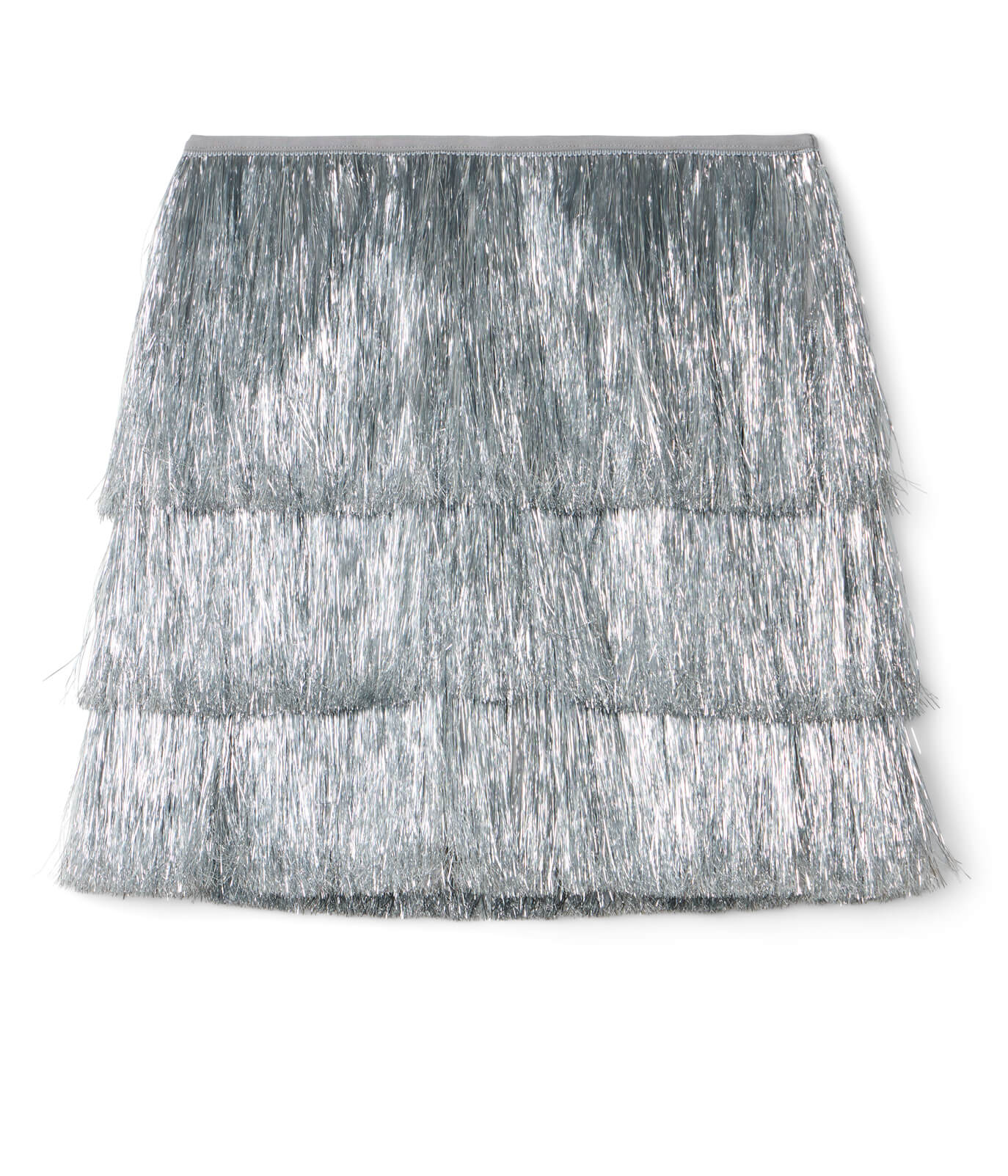Women's Silver Tinsel Fringe Shorts