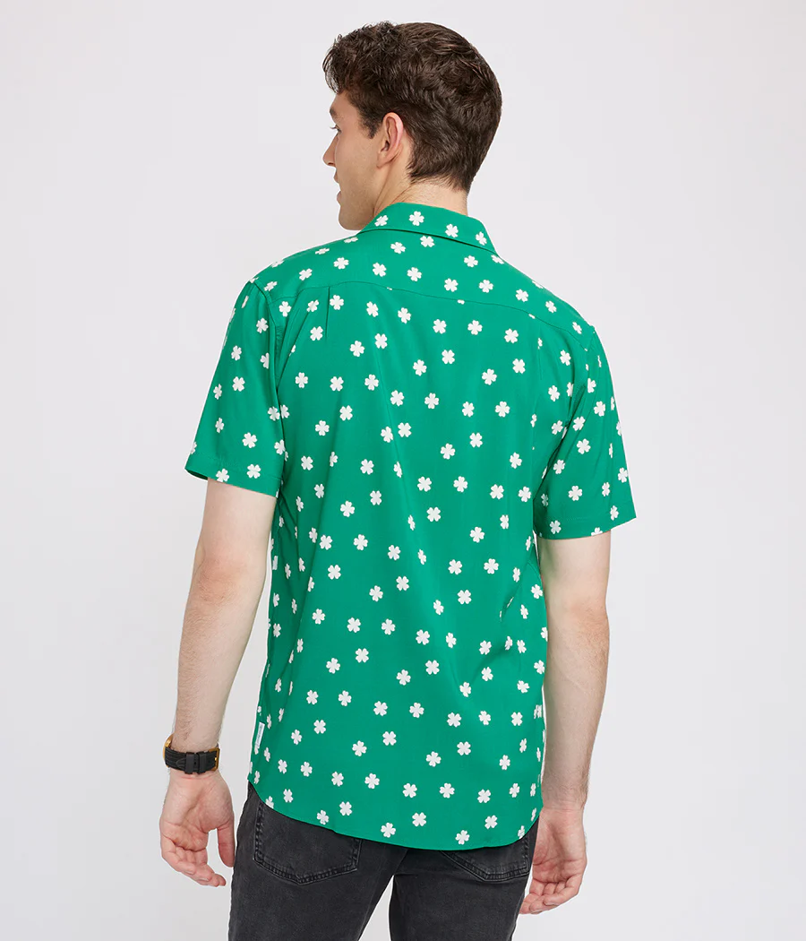 Men's Green Crushin' Clovers Button Down Shirt
