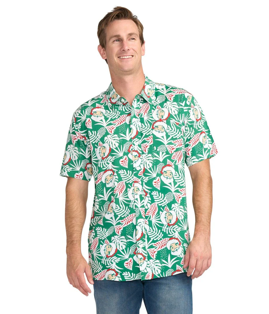 Men's Santa Palms Button Down Shirt