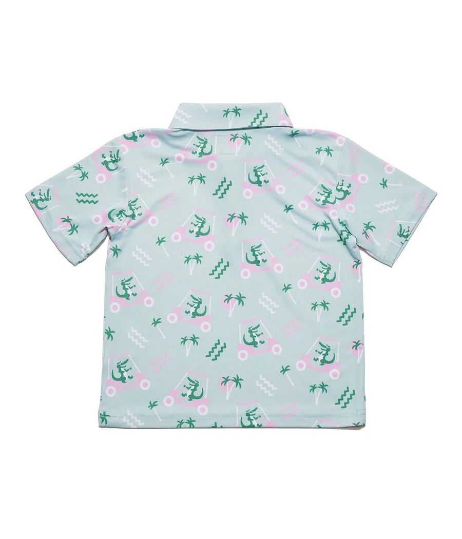 Toddler Girl's Golf Cart Gator Golf Polo