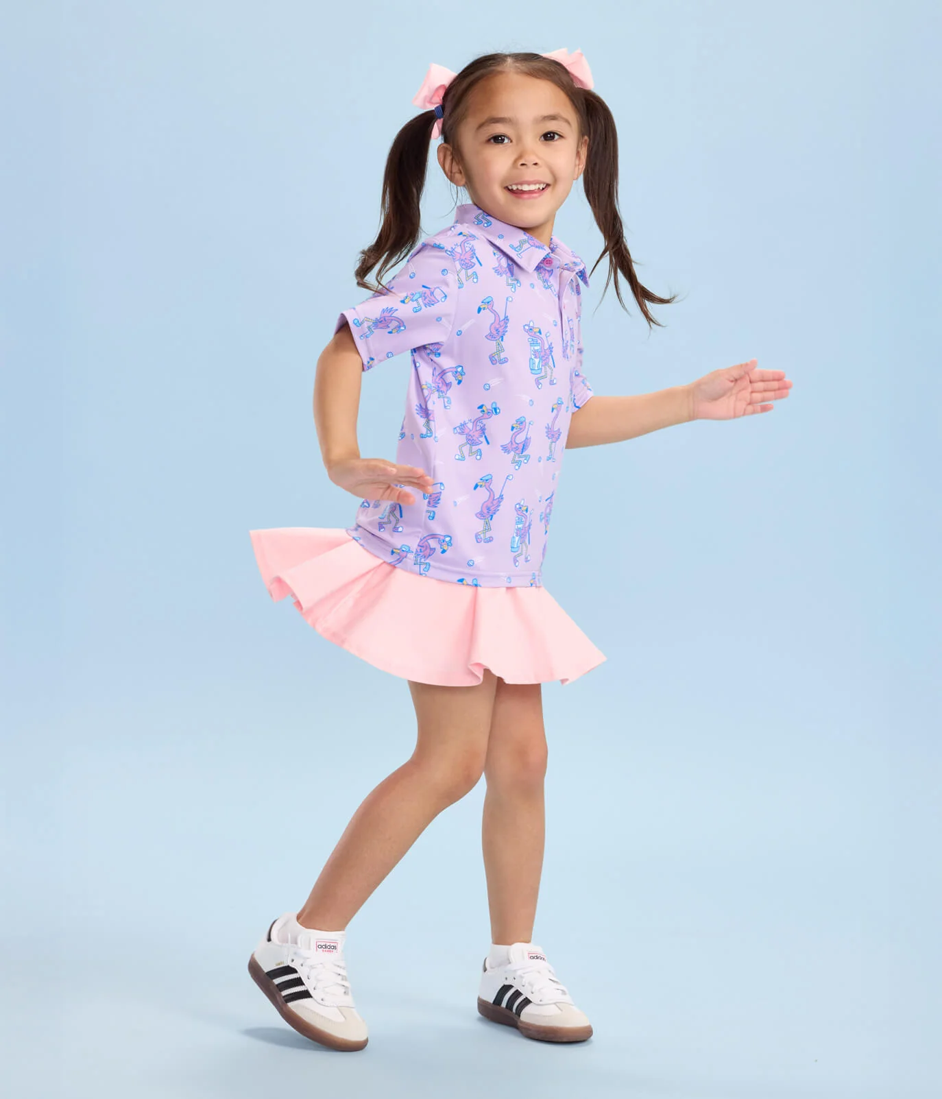 Toddler Girl's Flamingo Fiasco Golf Polo