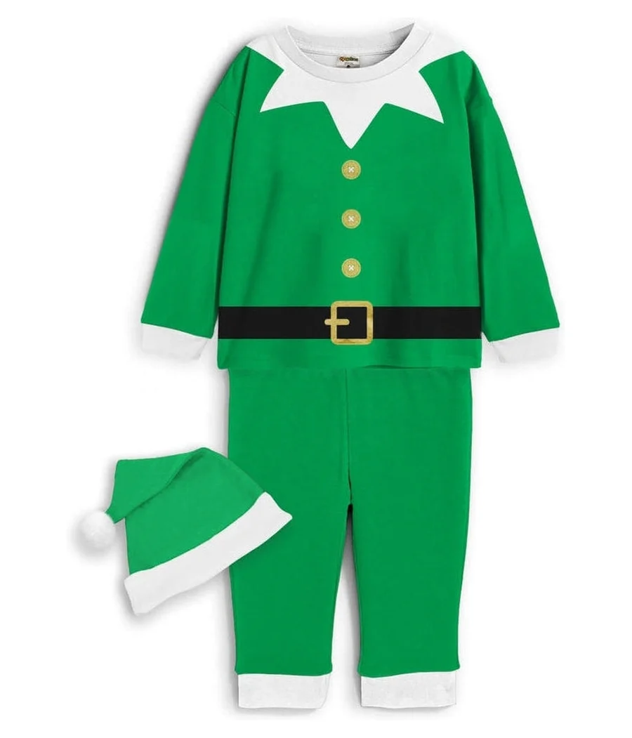 Toddler Girl's Elf Crew Neck Pajama Set