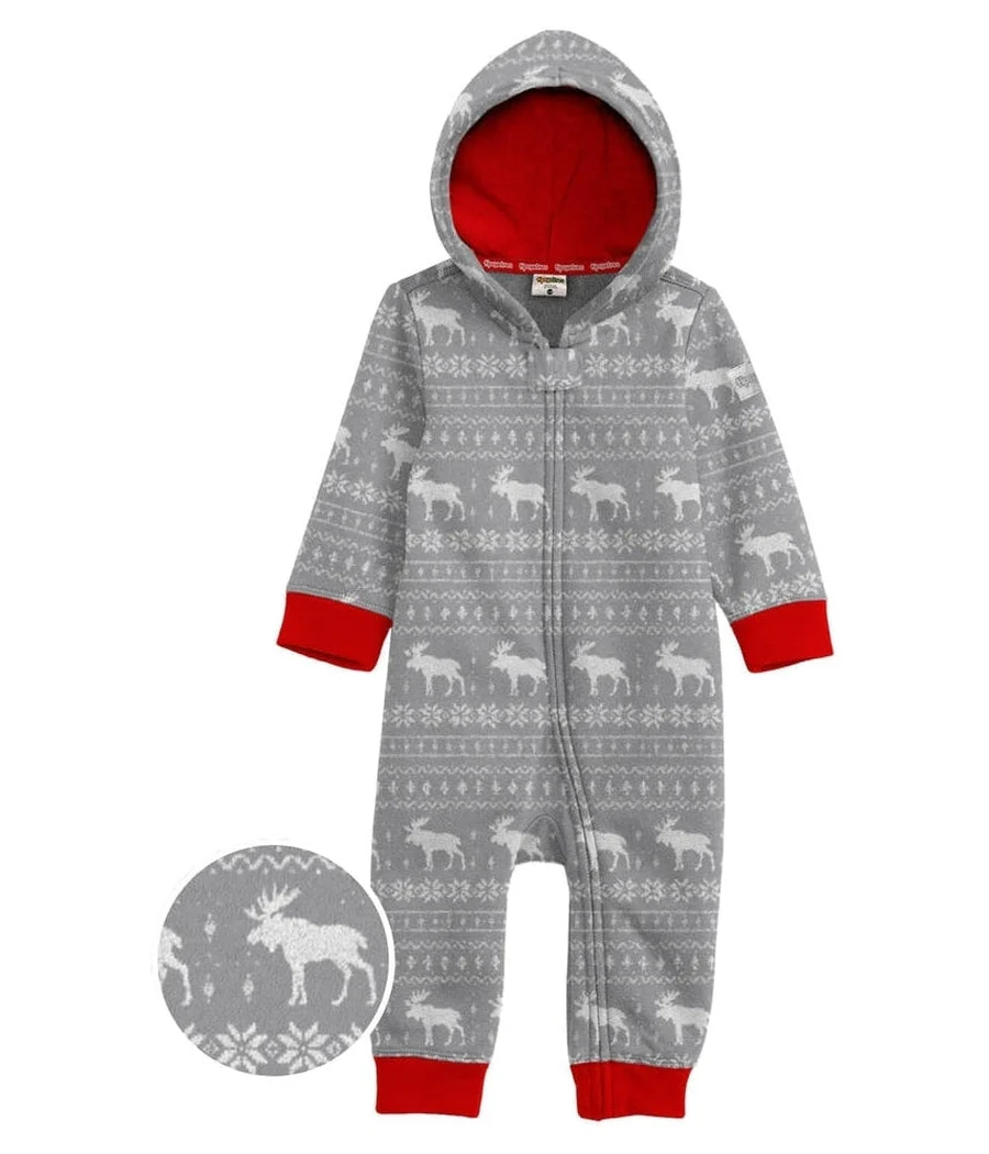Toddler Girl's Grey Moose Jumpsuit