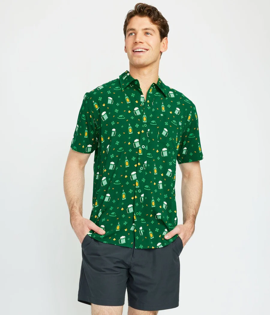 Men's Ice Cold Clover Button Down Shirt