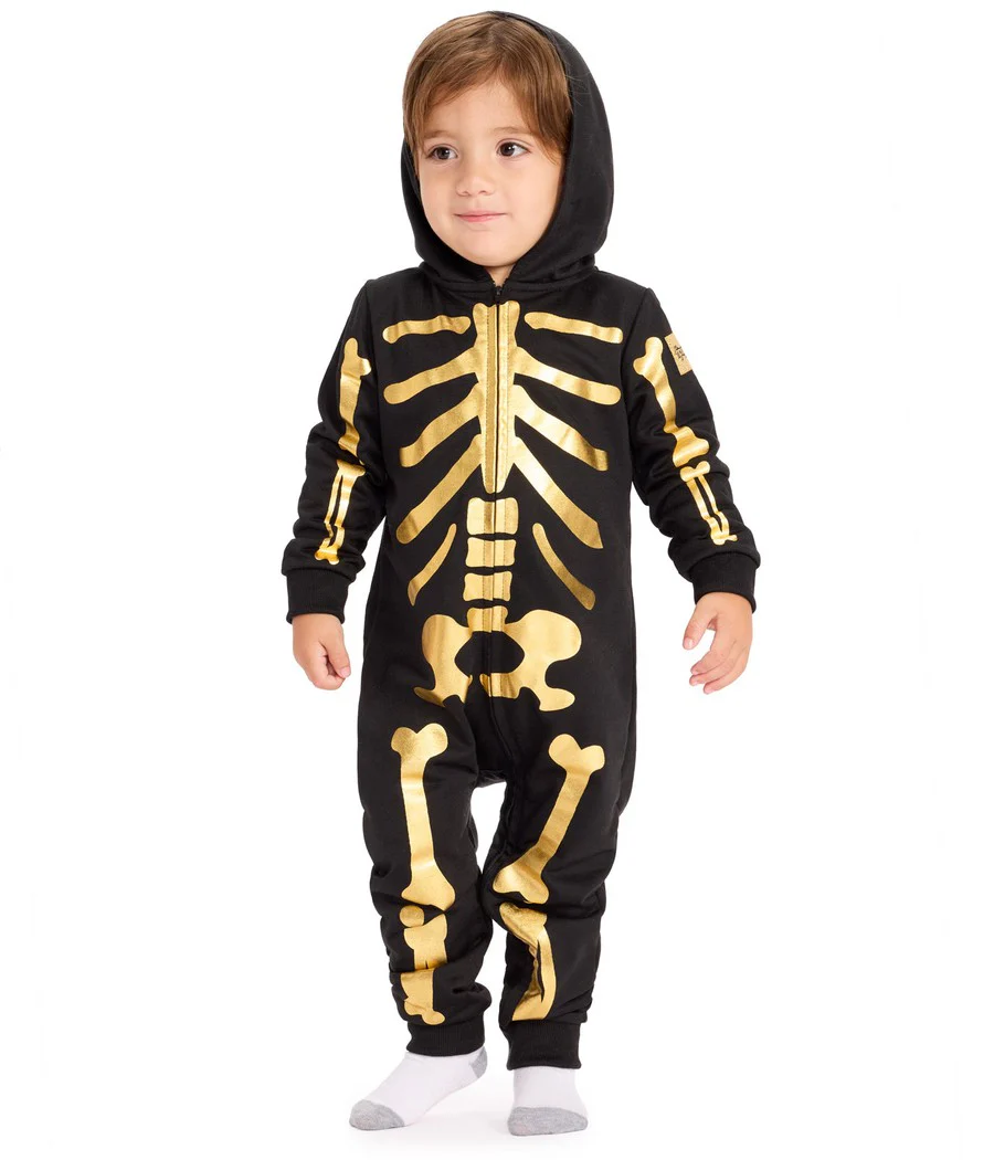 Toddler Boy's Gold Skeleton Costume