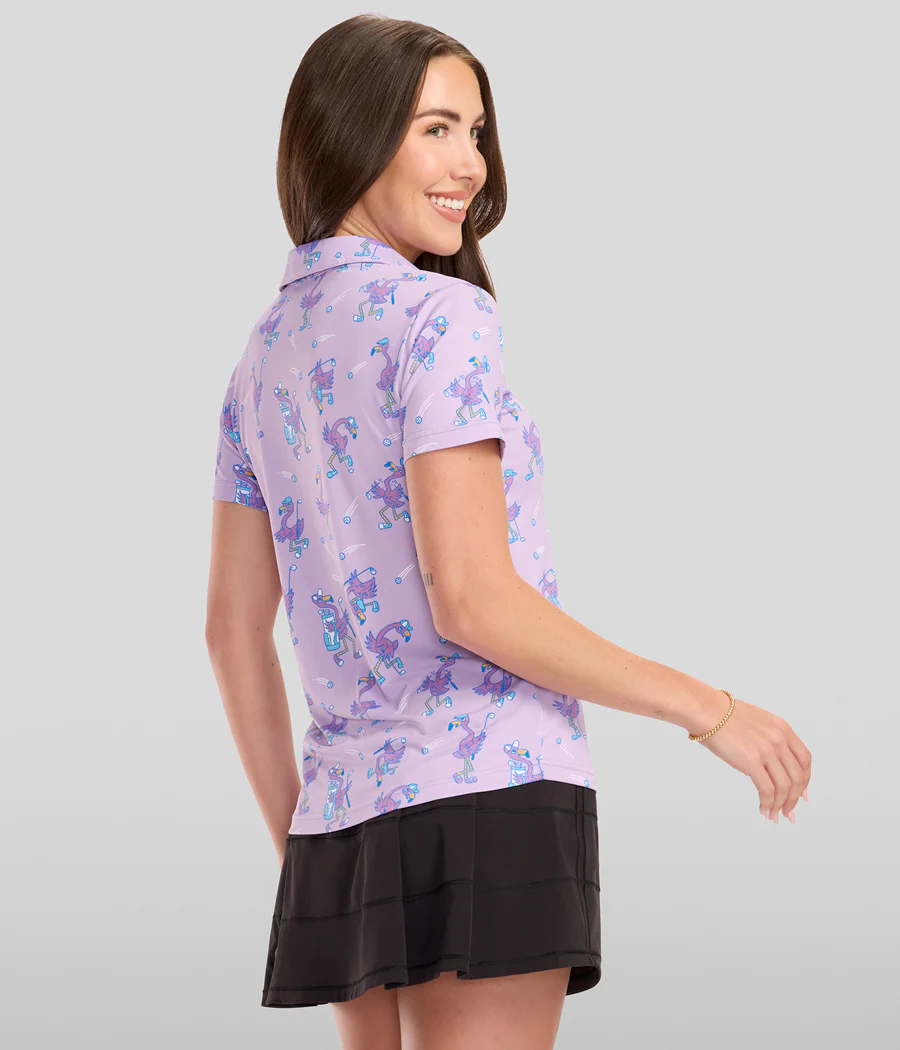Women's Flamingo Fiasco Short-Sleeve Golf Polo
