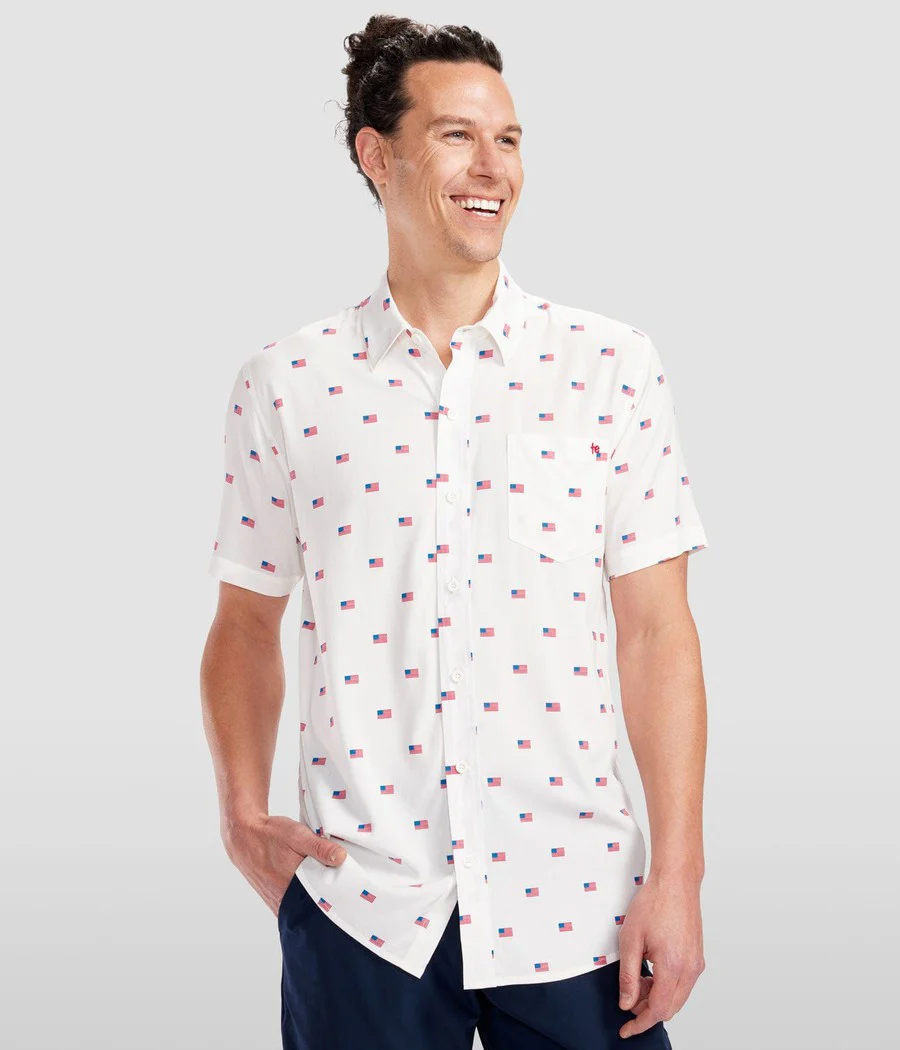 Men's USA Grand Ol' Flag Button Down Shirt