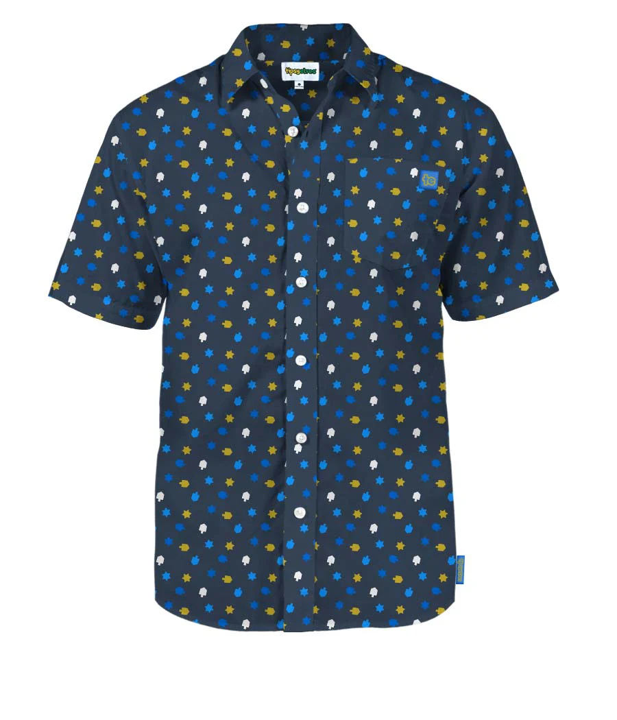 Men's Dreidel Decor Button Down Shirt