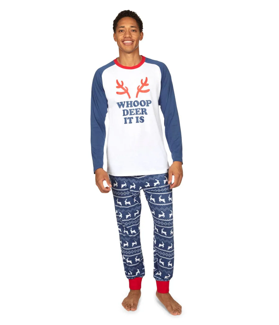 Men's Whoop Deer It Is Crew Neck Pajama Set