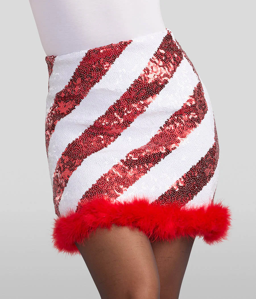 Candy Cane Sequin Skirt