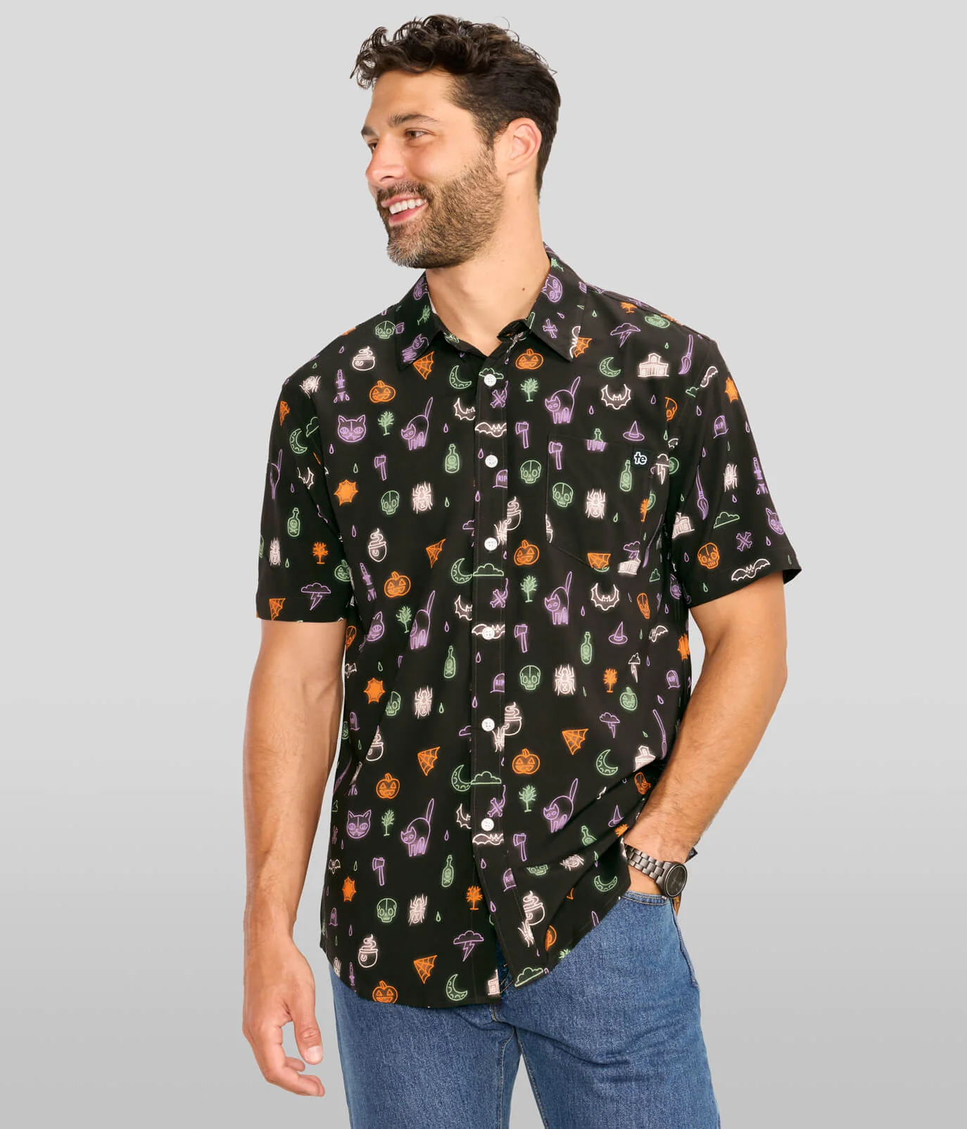 Men's Black Magic Button Down Shirt