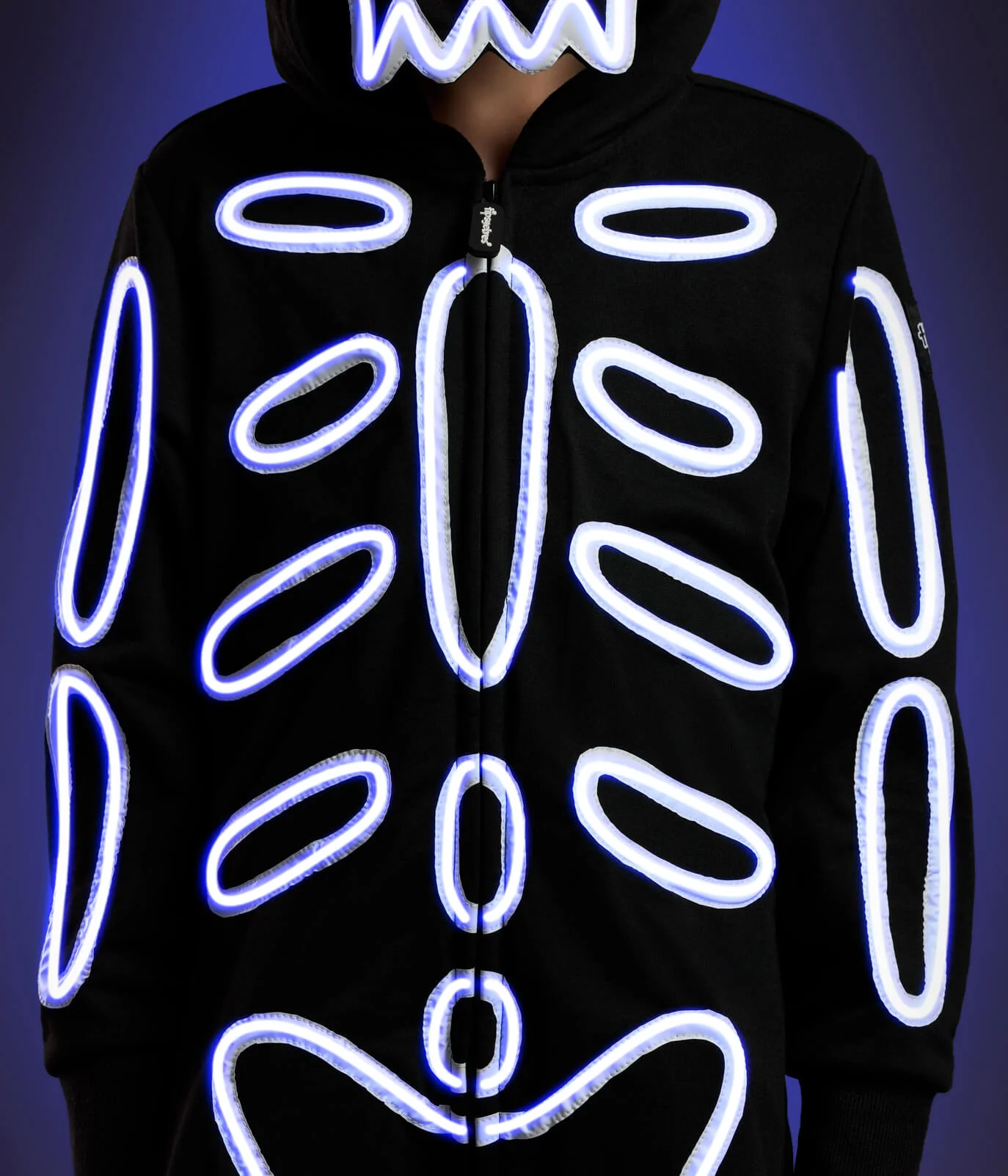 Boy's Neon LED Light Up Skeleton Costume