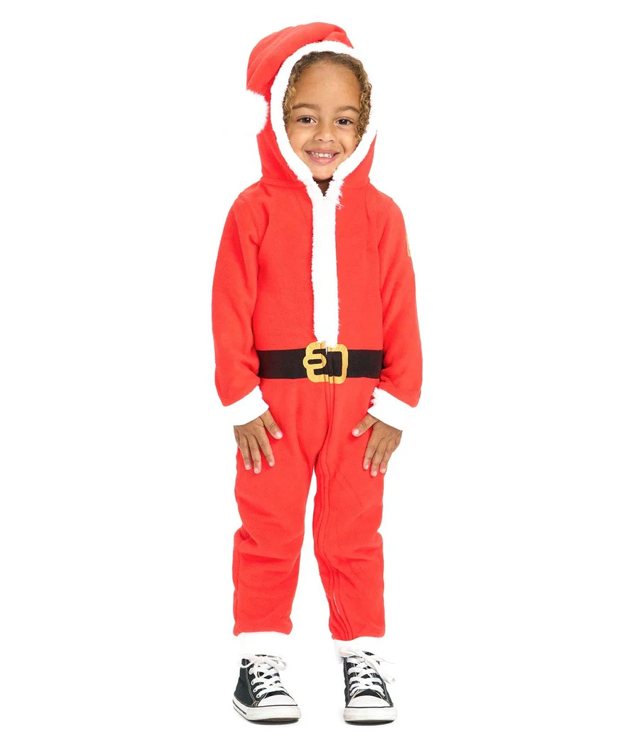 Toddler Boy's Santa Jumpsuit With Fur