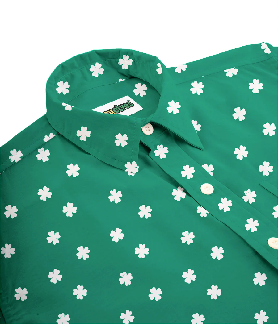 Men's Green Crushin' Clovers Button Down Shirt