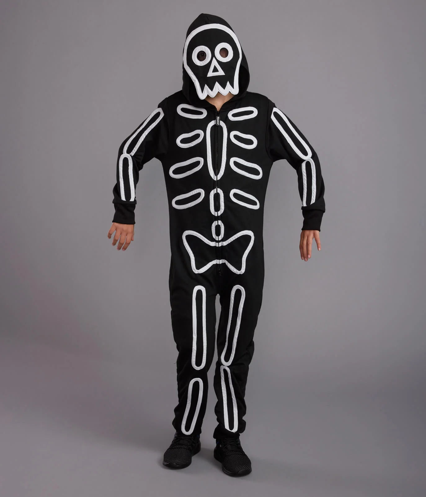 Girl's Neon LED Light Up Skeleton Costume