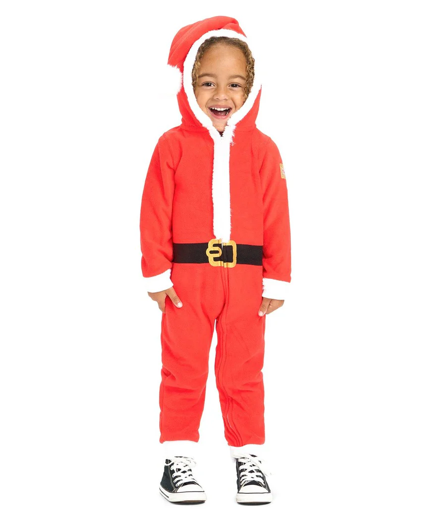 Toddler Boy's Santa Jumpsuit With Fur