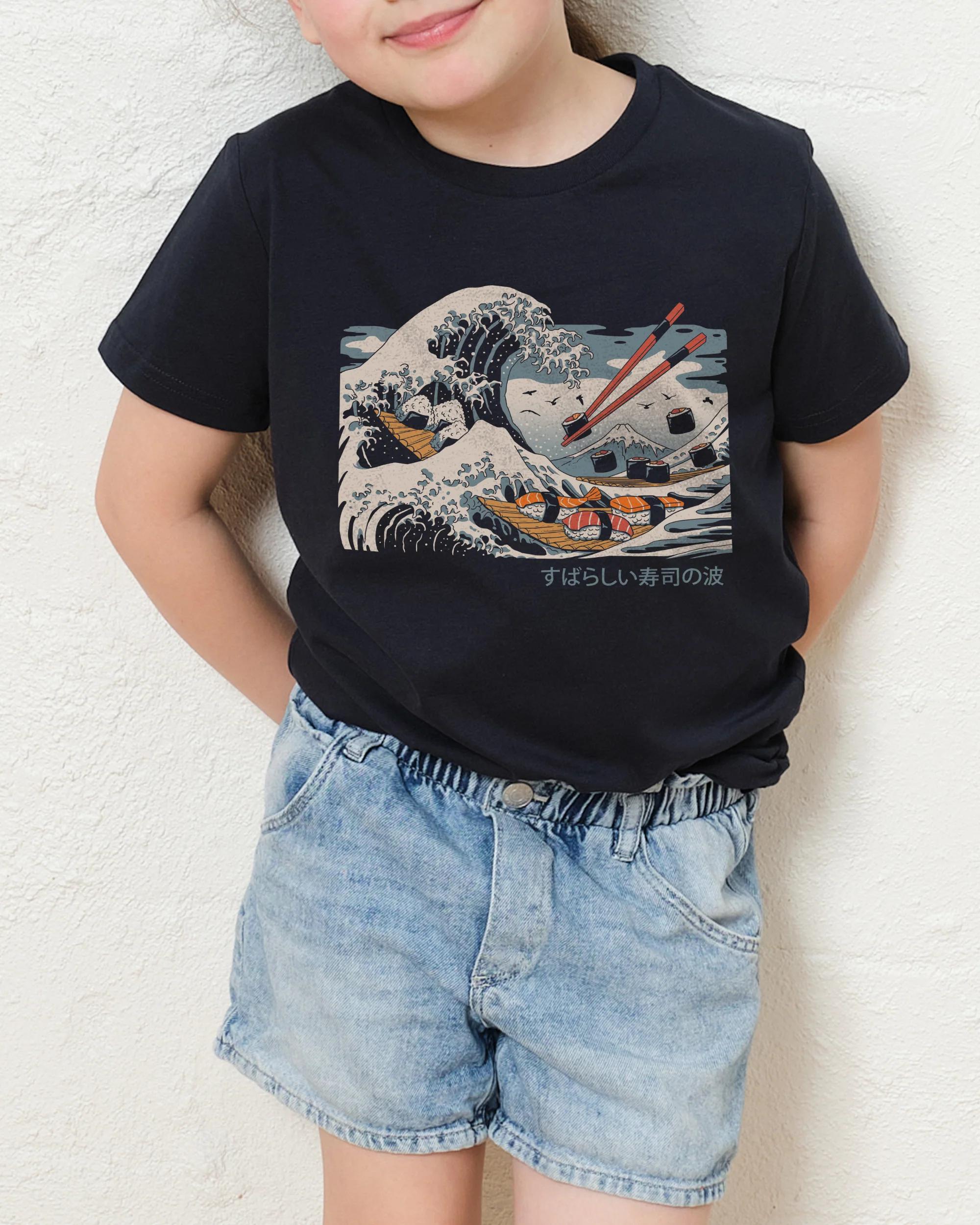 The Great Sushi Wave Kids T-Shirt