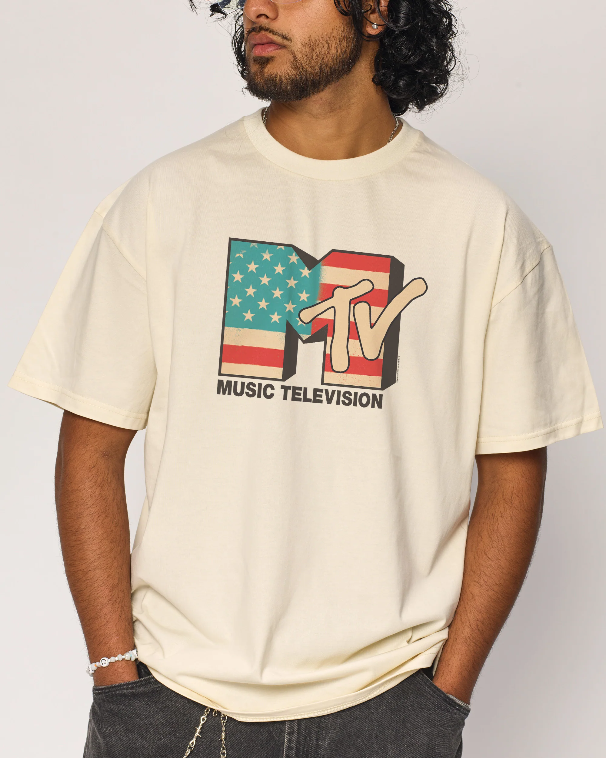 USA MTV Logo Oversized Tee