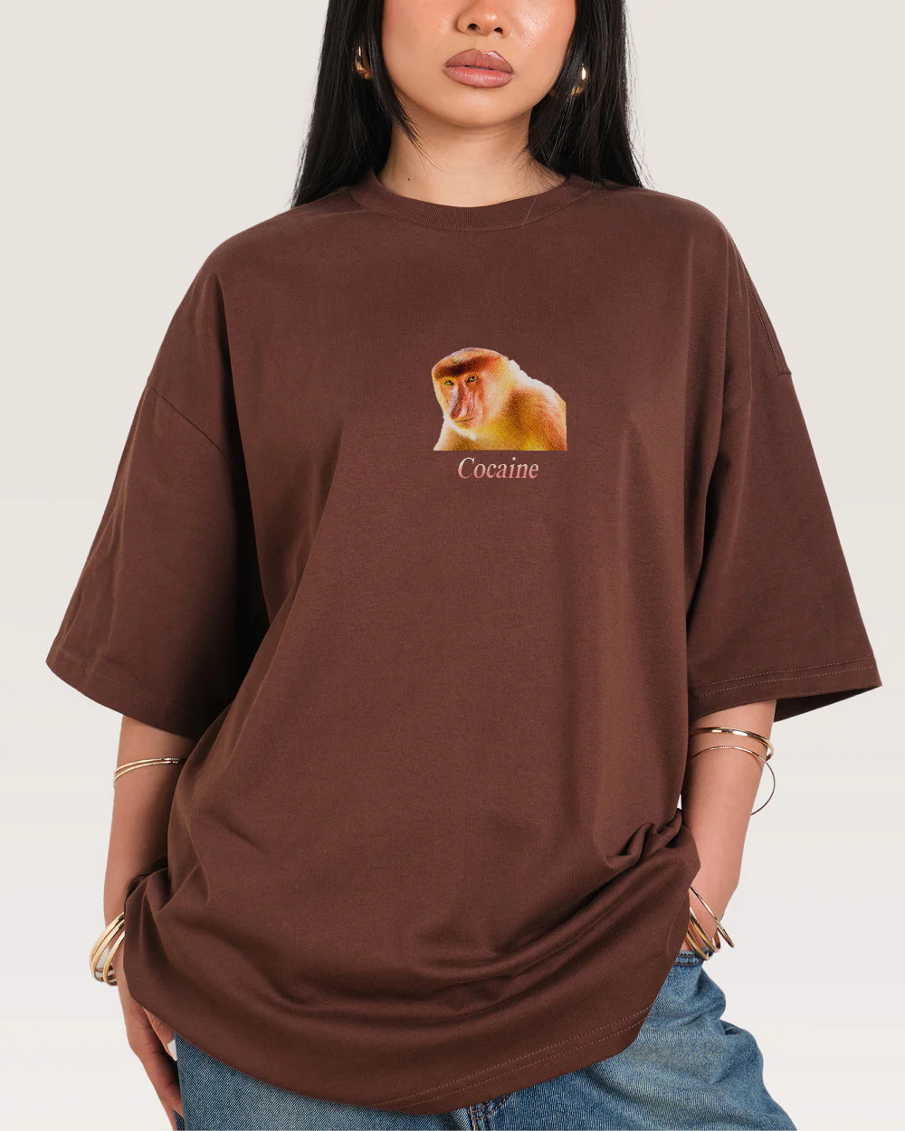 Cocaine Monkey Oversized Tee