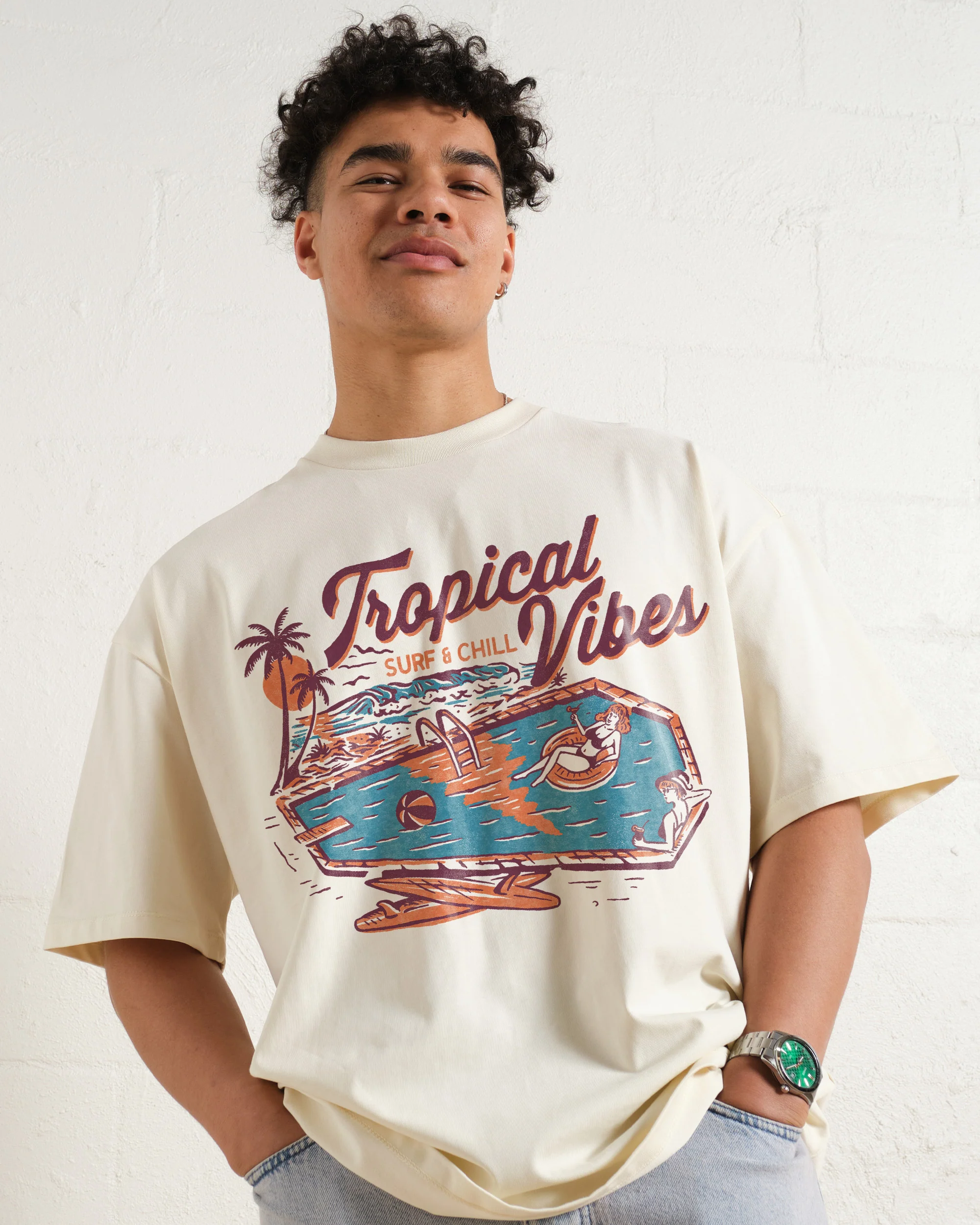 Tropical Vibes Oversized Tee