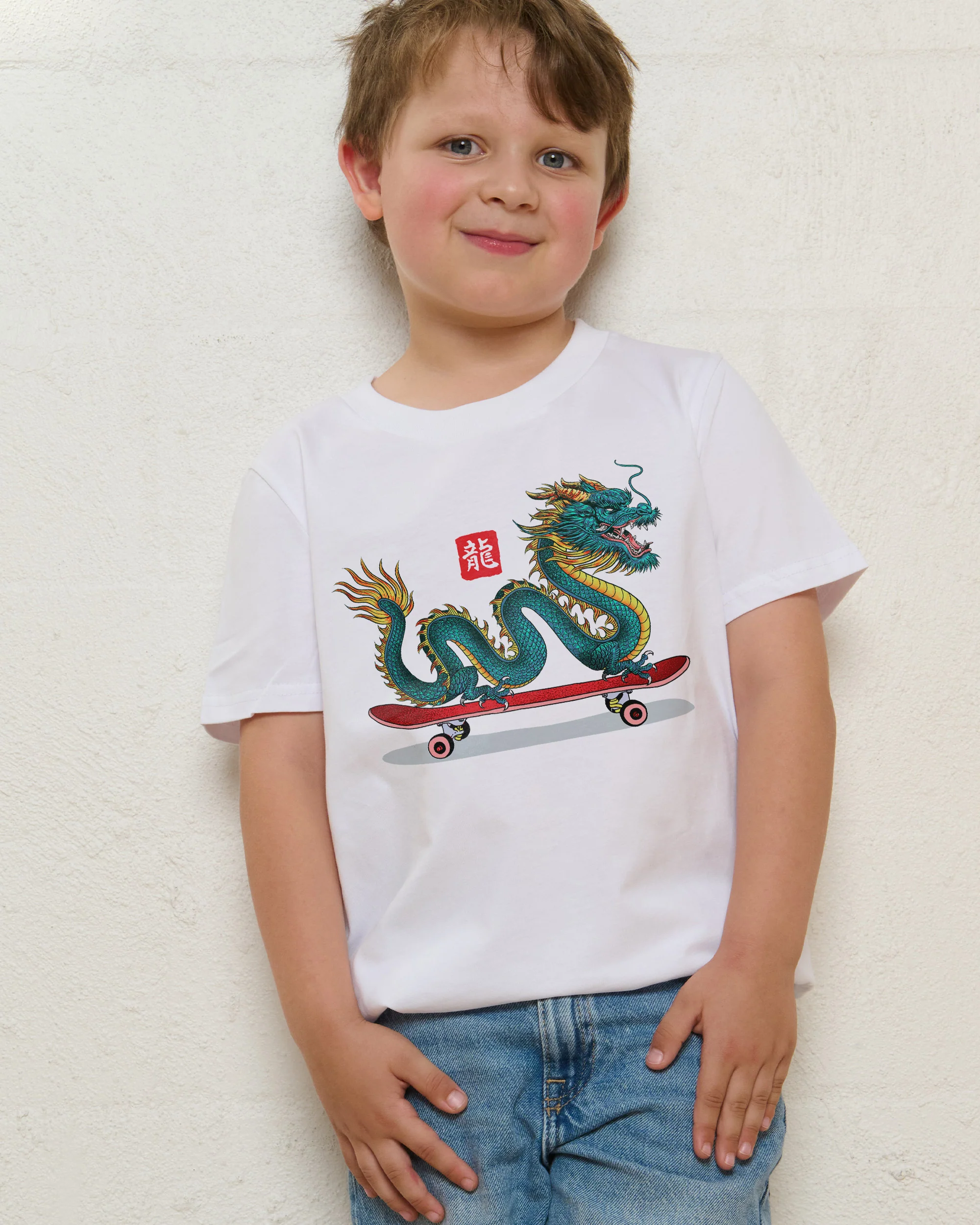 Long Board Dragon Kids T-Shirt