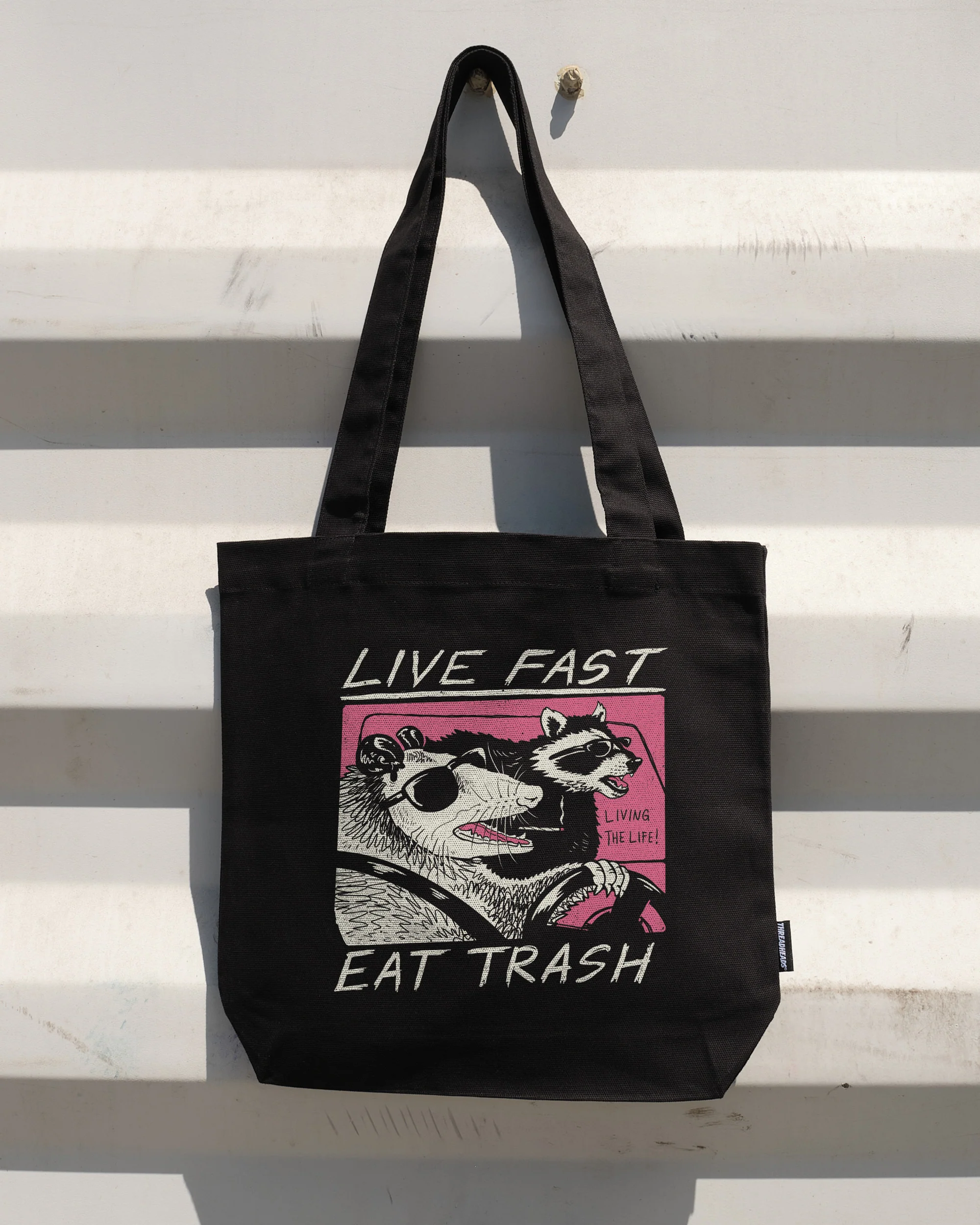 Live Fast Eat Trash Tote Bag