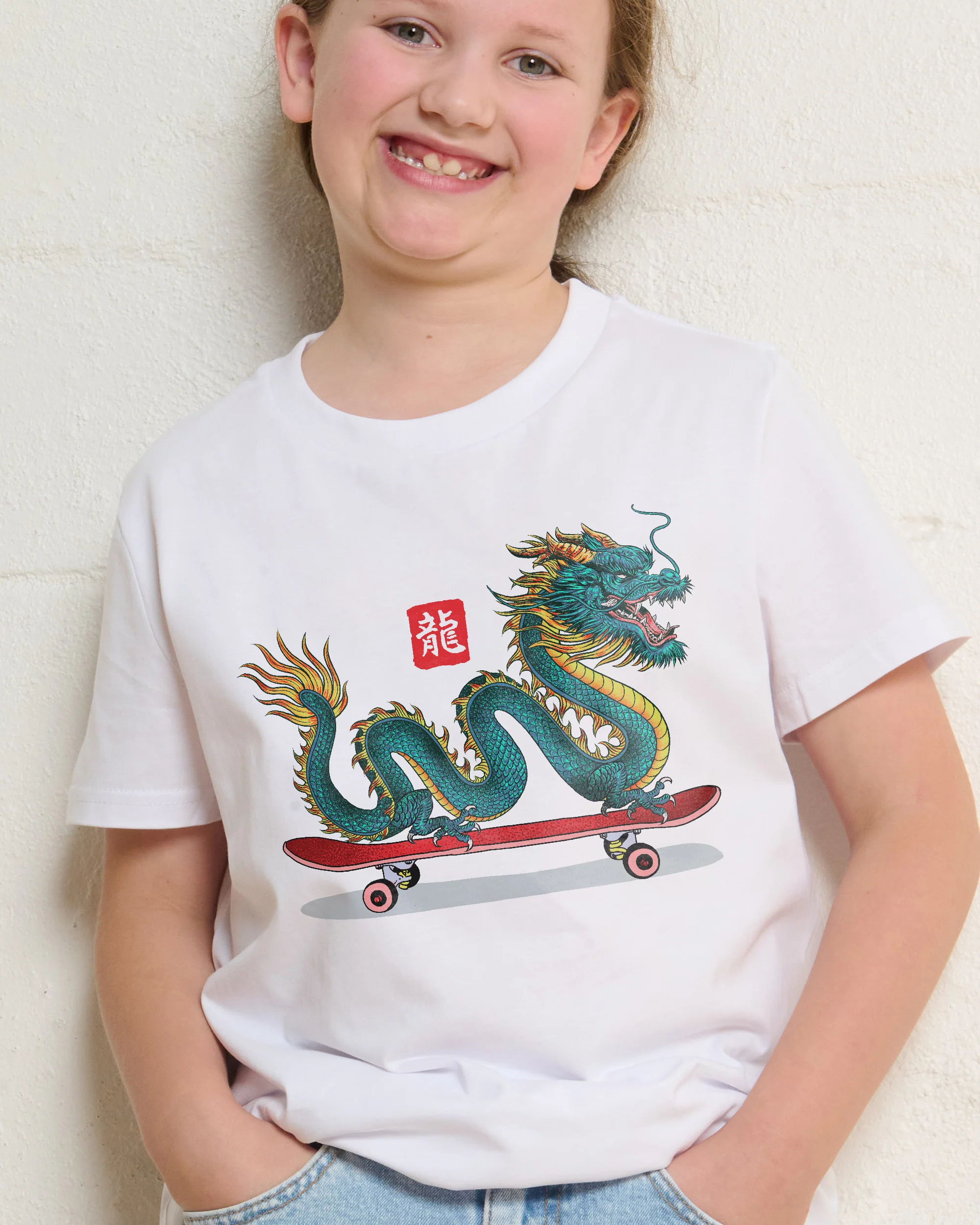 Long Board Dragon Kids T-Shirt