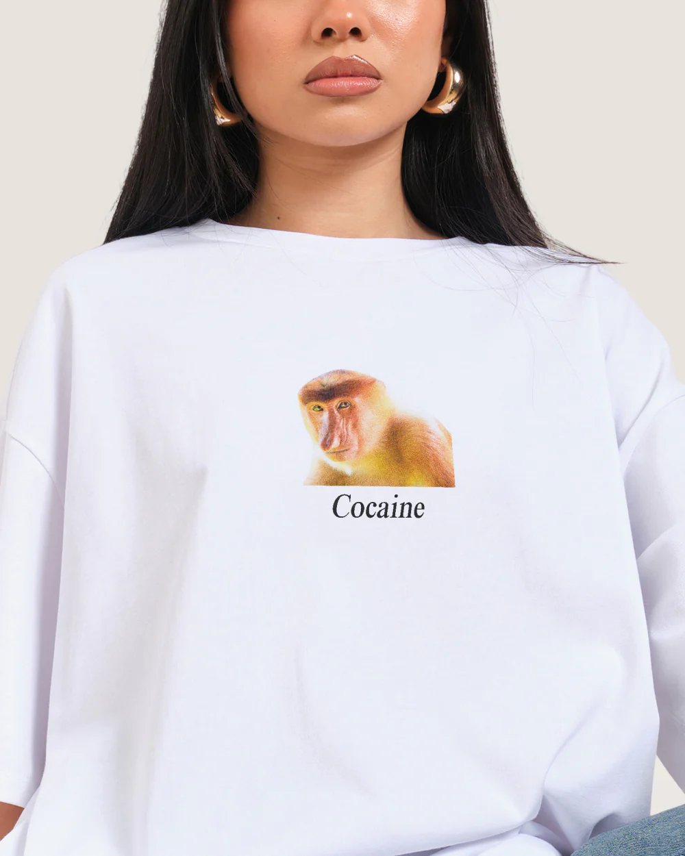 Cocaine Monkey Oversized Tee