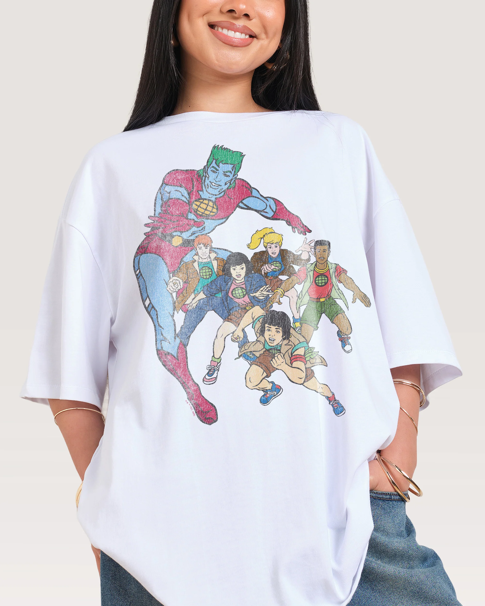 Vintage Captain Planet Oversized Tee