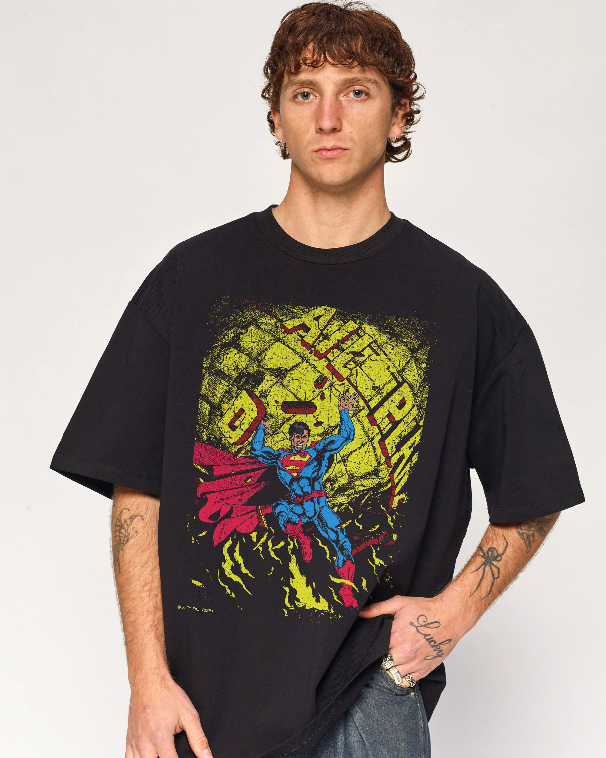Superman Fire Oversized Tee