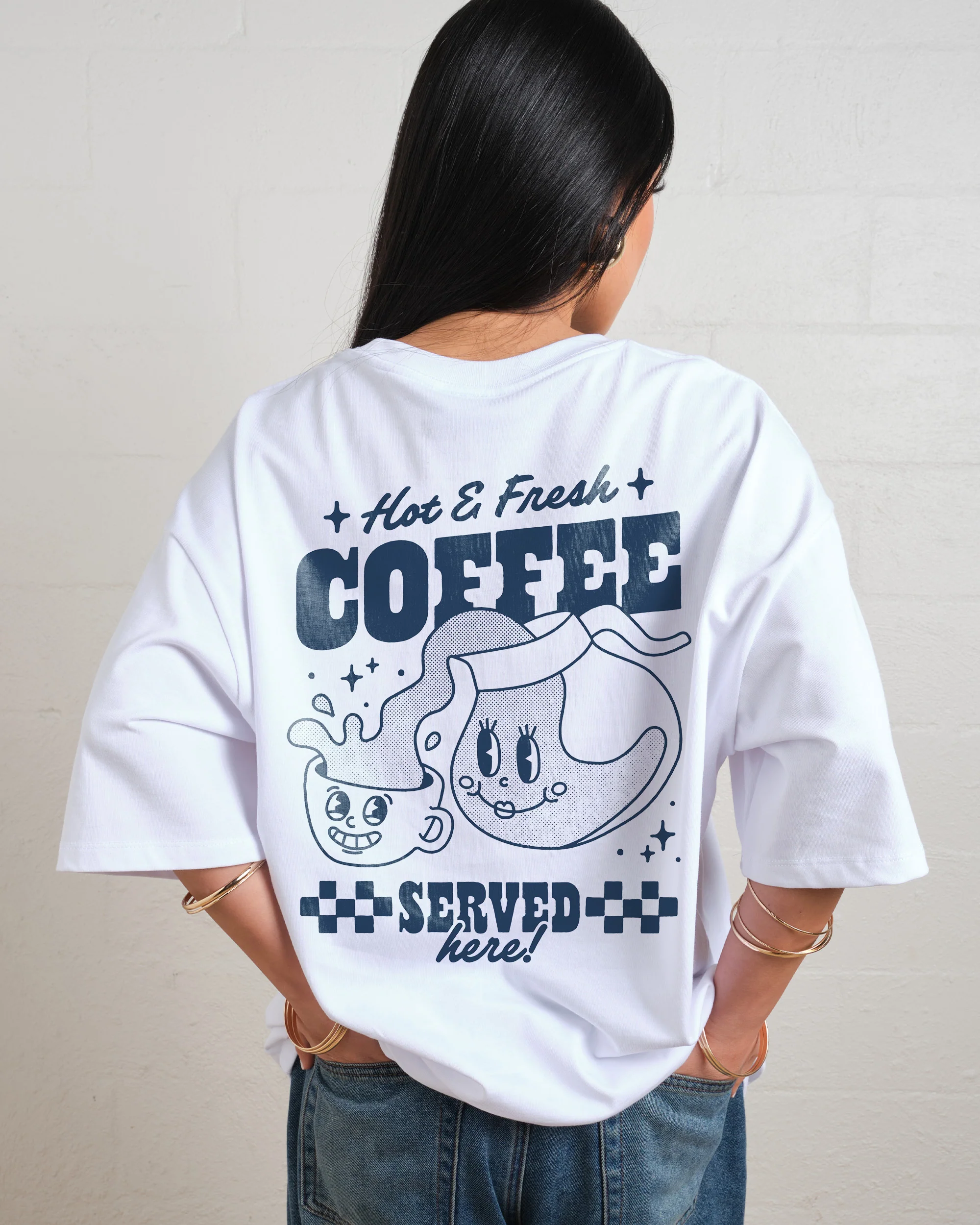 Hot & Fresh Coffee Oversized Tee