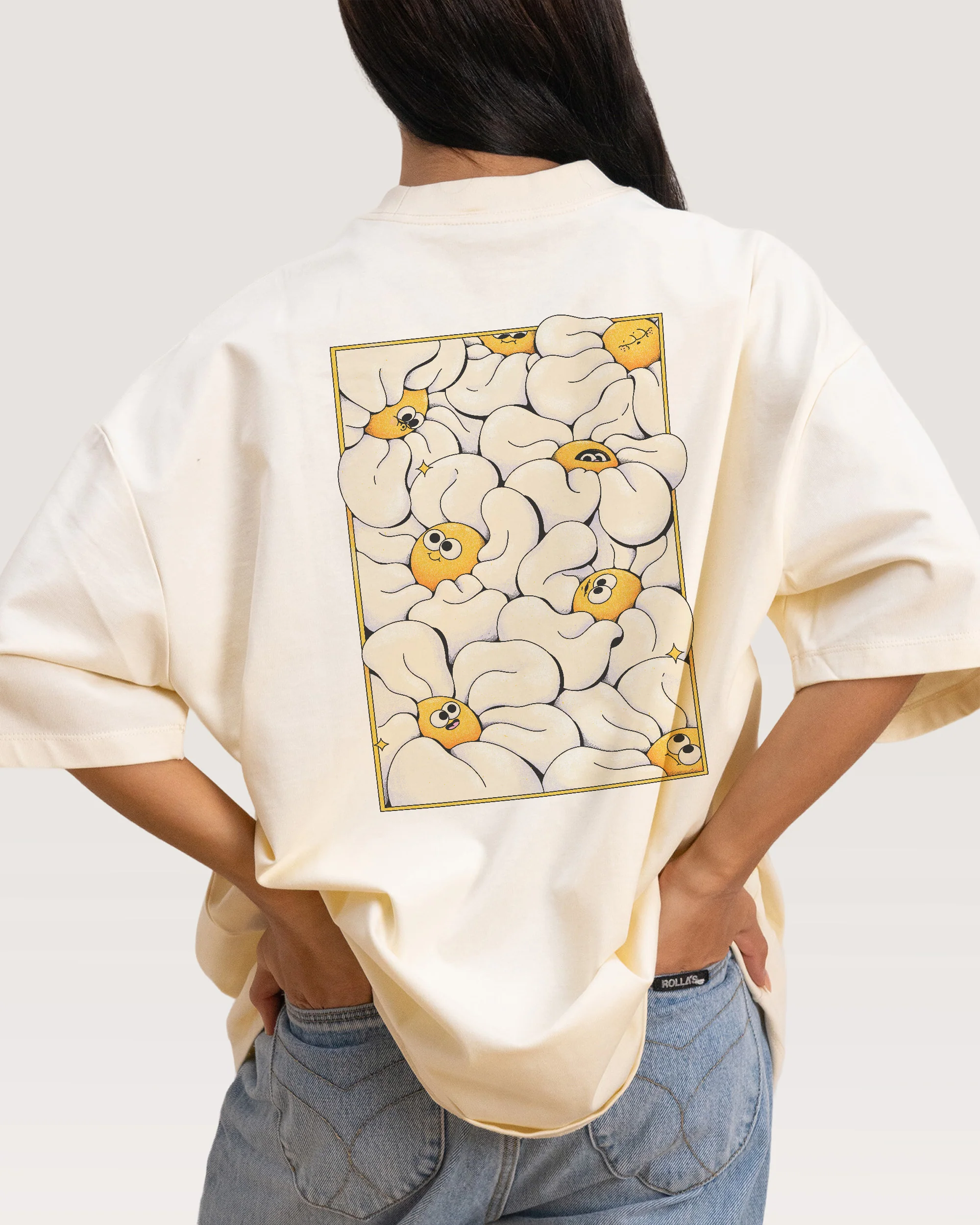 Among the Daisies Front and Back Oversized Tee