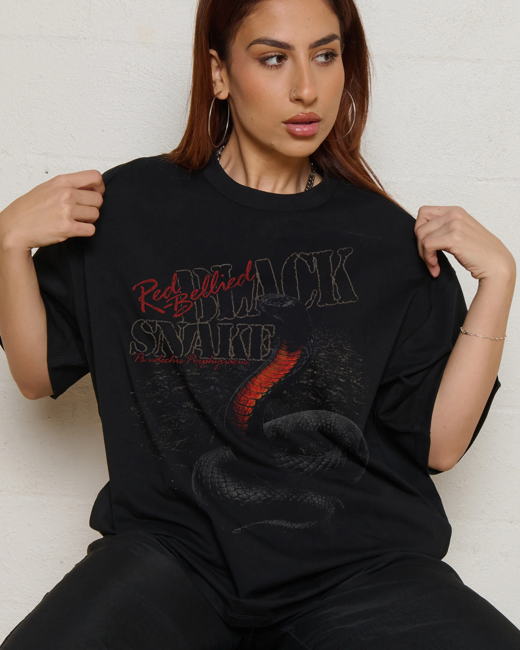 Red Bellied Black Snake Oversized Tee