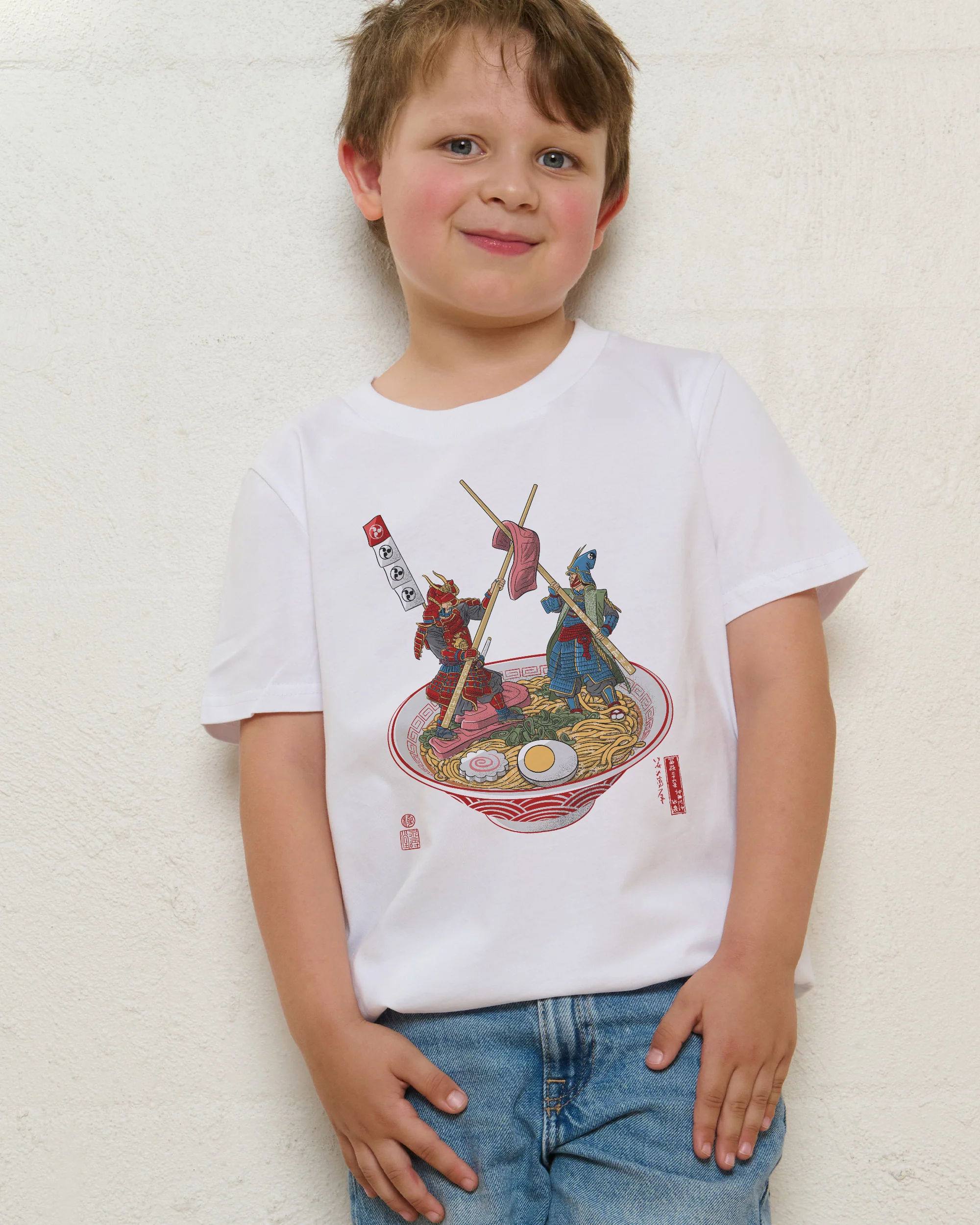 Samurai Duel over Ramen Kids T-Shirt