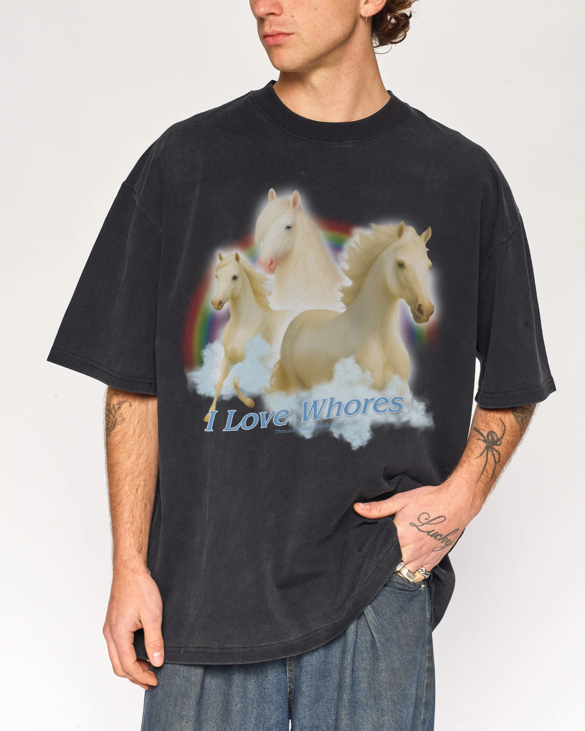 I Love Whores Wash Tee