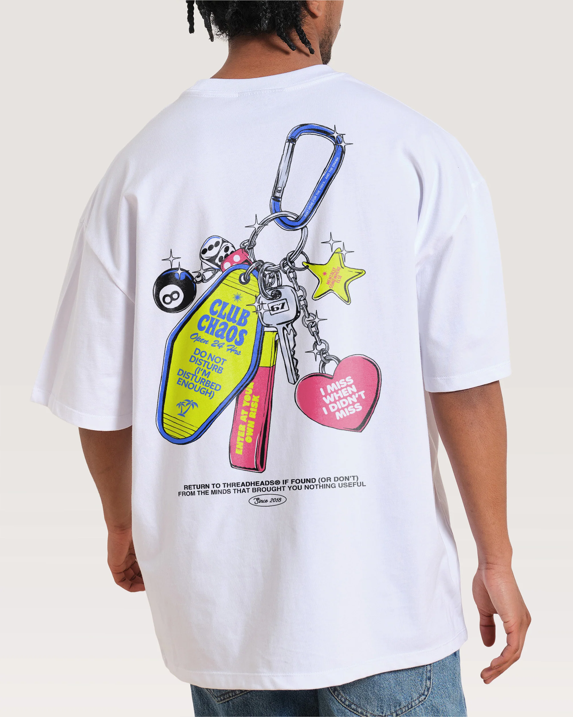 Club Chaos Key Chain Oversized Tee