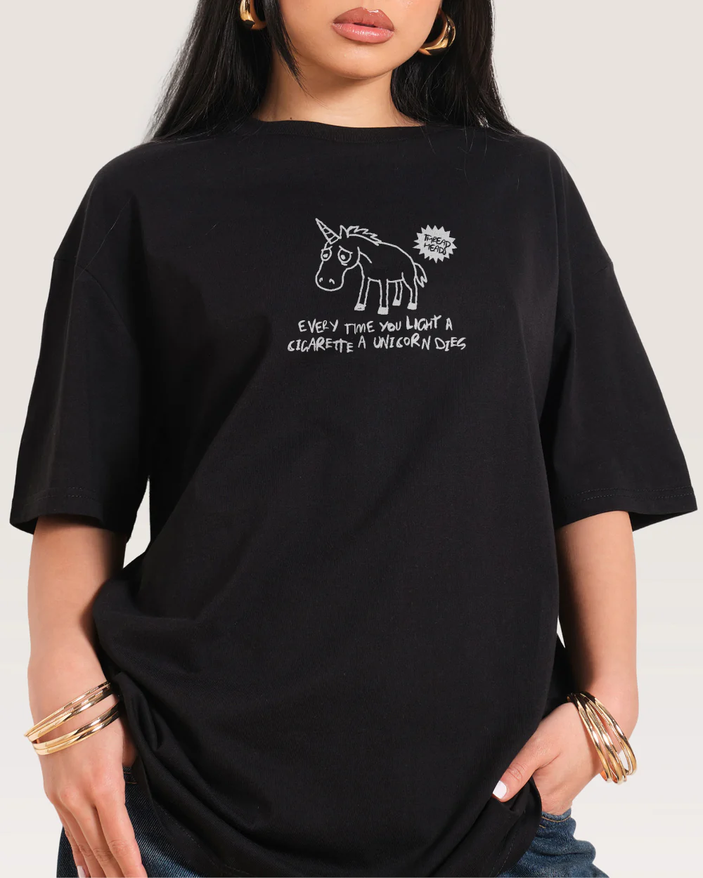 Sad Unicorn Oversized Tee